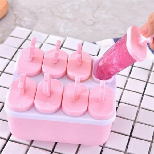 Kitchen Ice Cream Molds Reusable Popsicle Maker DIY Ice Cream Tools Kitchen 8 Cell Lolly Mould Tray Tools