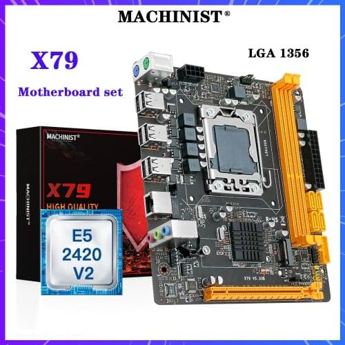 MACHINIST X79 Motherboard LGA 1356 Set Kit With Intel Xeon E5 2420 V2 Processor Support DDR3 ECC/NON-ECC RAM Memory X79-V5.33B