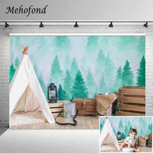 Mehofond Baby Shower Backdrop Forest Camping Adventure Tent Tools Newborn Birthday Decoation Photography Background Photo Studio