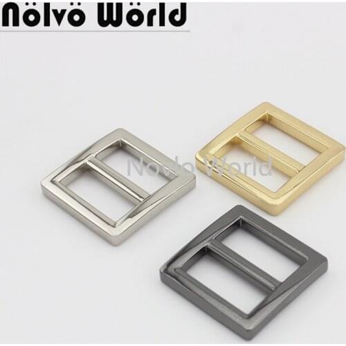 Nolvo World 5-20-100pcs 5 colors 19.5*19.5mm 3/4" metal tri-glided buckles handbag cast flat line buckle hardware accessories