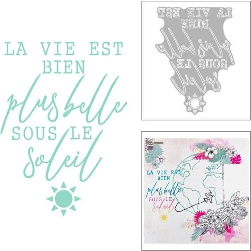 2020 New English Words Plus Belle and Sun Metal Cutting Dies For DIY Making Embossing Greeting Card Album Scrapbooking No Stamps