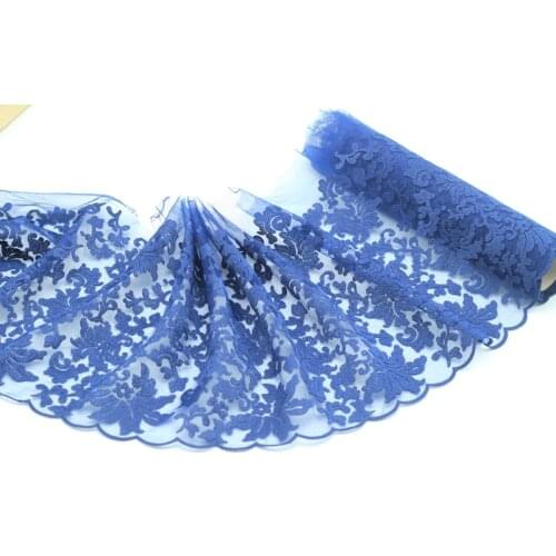 MLAEY 2Yards blue Embroidered Flower Lace Trim High Quality Lace Fabric DIY Craft&Sewing Dress Clothing Accessories