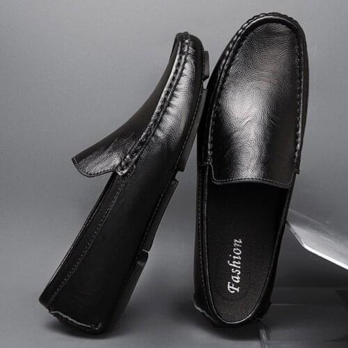 Brand Men Shoes Split Leather Breathable Comfortable Mens Loafers Fashion Summer Male Flats Classic Casual Driving Shoes Man