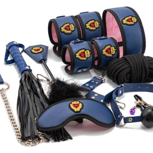 Adult Police Women SM Bondage Set Kit 10pcs Toolkit Nurse Role Play Fetish Game Sex Products