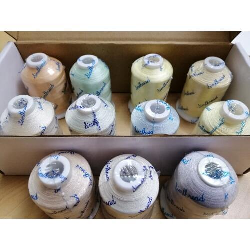 Simthread 11 Pastel Polyester Computer Machine Embroidery Thread Filament Polyester Thread 1100 Y