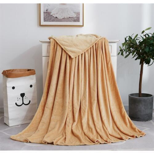 Solid color Coral fleece Blanket bedding super warm soft Flannel blankets throw on Sofa/Bed/ Travel patchwork solid Bedspread
