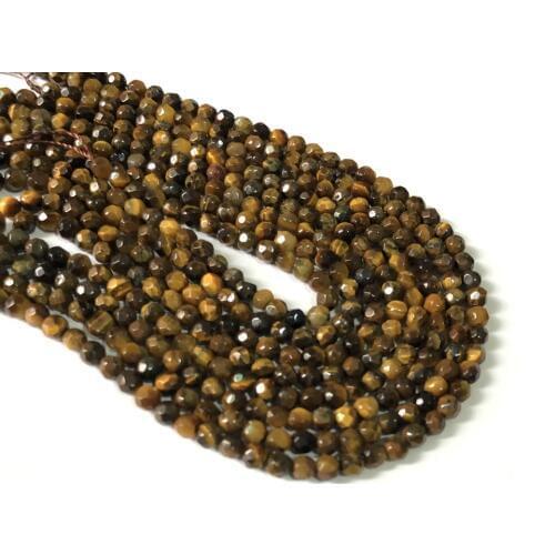 Wholesale 1string Natural Tiger Eye Faceted Round Beads 4mm 6mm 8mm 10mm Faceted Loose Stone Beads 15.5" strand