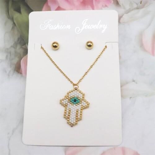 ZHONGVI Gold Color Heart Evil Eye Lips Shape Stainless Steel Pendant Necklace Sets For Women Earrings Jewelry Sets Wholesale