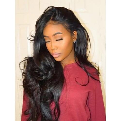 Human Hair Glueless Lace Front Wig style Brazilian Hair Body Wavy Natural Wave Wig 130% Density 10-24 inch with Baby Hair