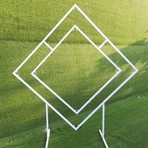 New Wedding Props Wrought Iron Metal Shelf Geometric Shaped Arch Wedding Stage Background Decoration Flower Stand