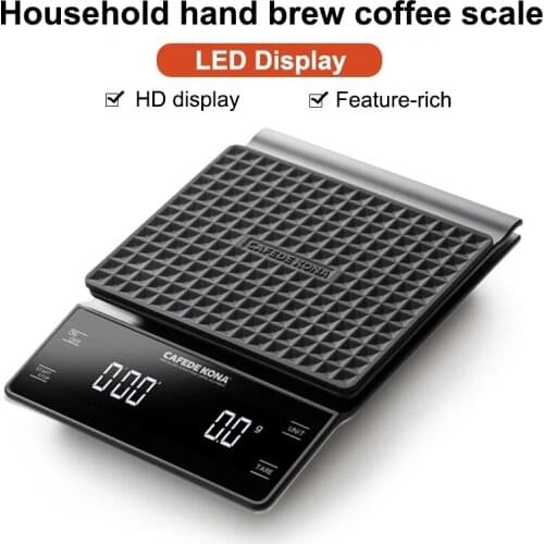 Hand drip coffee scale3KG/0.1g Coffee Scale with Timer Smart Drip Coffee Scale Precision Coffee Pot Scale include silicone pad