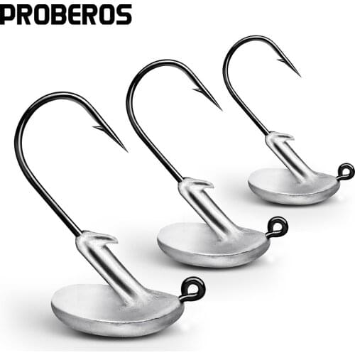 PROBEROS 50Pcs Jig Head Fishing Hook 3.5g 5g 7g 10g 14g Jig Hooks For Soft Fishing Lure Carbon Steel Fishhooks Bass Fishing