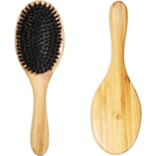 Hair Brush Comb Natural Bamboo Handle Boar Bristles Anti-static Hair Scalp Paddle Hairbrush Gasbag Massage Comb Hair Care