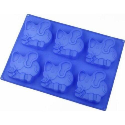 6 lovely Elephant Silicone Cake Baking Mold Cake Pan Muffin Cups Handmade Soap Moulds Biscuit Chocolate Ice Cube Tray DIY Mold