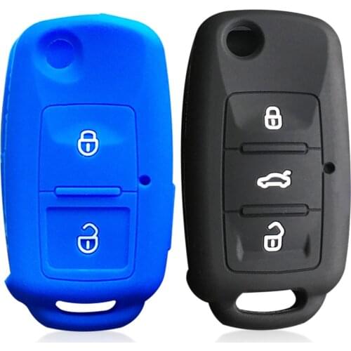 Silicone Car Key Cover Case For VW Golf 4 POLO Passat B5 T4 for Seat Cordoba Altea XL Leon for Skoda Octavia Superb 3 Buttons