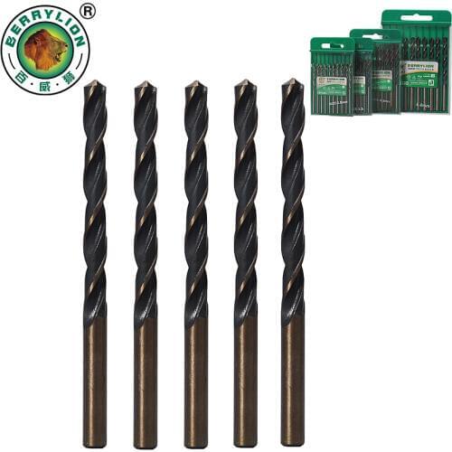 BERRYLION 5pcs High Speed Steel Twist Drill Bit 7-13mm HSS For Drill Metal Aluminum Wood Woodworking Power Tools Set