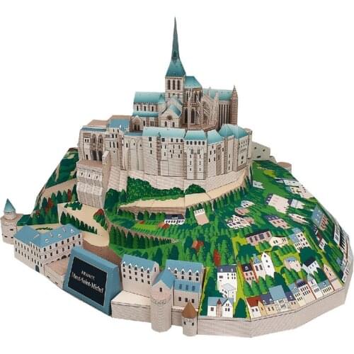 France Saint Michel Abbey World Famous Architectural Model Paper Model Handmade DIY