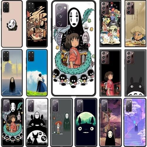 Japan Spirited Away Phone Case for Samsung Galaxy S21 S20 FE Note 20 Ultra S10 Lite S9 Plus S8 S10e Black Soft TPU Cover Shell