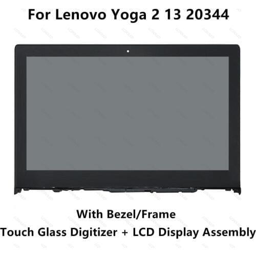 13.3" FHD LED LCD Display Panel + Touch Screen Digitizer Glass Assembly + Plastic Frame/Bezel for Lenovo IdeaPad Yoga 2 13 20344