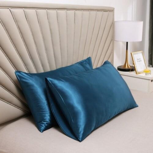 2pcs/pair Silk Satin Pillowcase Comfortable Smooth Pillow Cover Luxury Bedding Pillowcase Multi Colors Home Pillow Case 3 Sizes