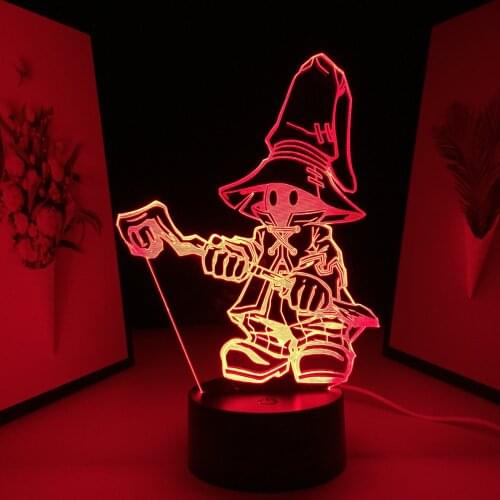 3D LED Night Light Final Fantasy Figure Vivi Ornitier for Kids Cool Gift Color Changing Bedroom Decorative Light Bedside Lamp