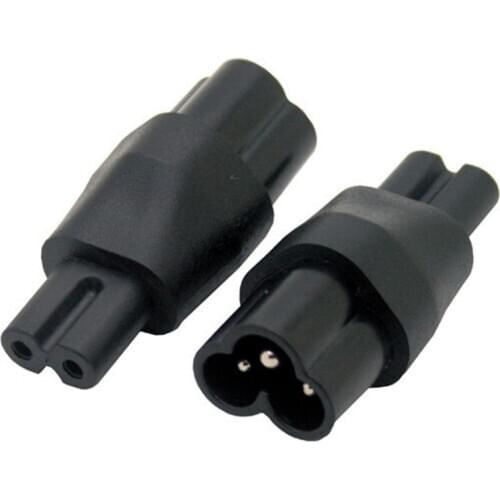 IEC320 C6 Micky male to C8 2 pin female power adapter, C7 to C5 power adapter,IEC 3Pin Female to 2Pin Male