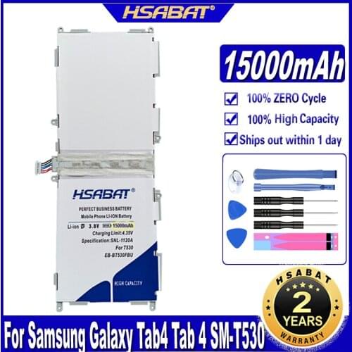 HSABAT EB-BT530FBU EB-BT530FBC 15000mAh Battery for Samsung Galaxy Tab4 Tab 4 SM-T530 T533 T535 T531 T535 T537