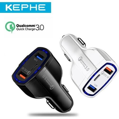 KEPHE Car Charger Quick Charge 3.0 USB Fast Charger for Xiaomi mi 9 iPhone X Xr 8 Huawei Samsung S9 S10 QC 3.0 USB Car Charger