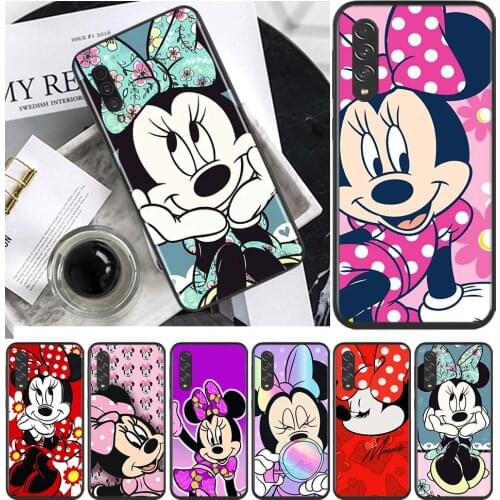 Disney Minnie Mouse Cute for Samsung Galaxy A90 A80 A70 A60 A50 M60 M40 A20E A2Core A10S A10E Silicon Soft Black Phone Case