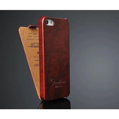 Oil-wax Genuine Leather Vertical Flip Cover Case for Apple iPhone 5 5S SE (4.0") Brand Original Luxury Fundas High Quality