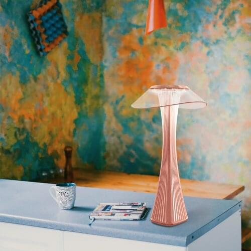 Decorative Rechargeable LED Table Night Lights Mini Cordless Restaurant Touch Dimmer Crystal Smart Desk Lamp For Hotel And Bar