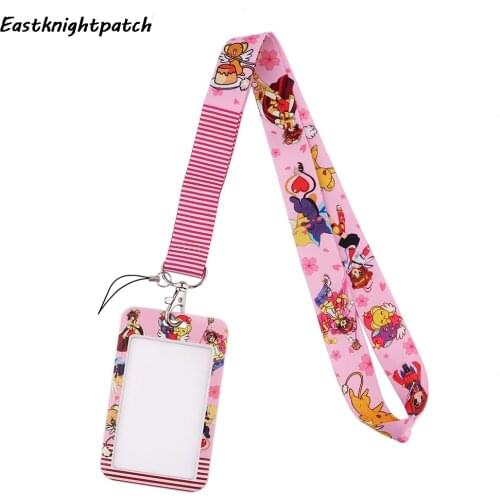 E3080 Anime Lanyard Keychain key Badge ID Mobile Phone Rope Cute Gifts Lanyard With Card Holder