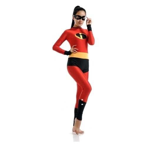 Red Elastigirl Helen Parr Super Hero Costume Elastigirl incredible Costume lycra spandex party show costume