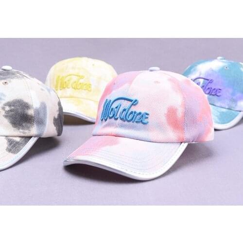 Summer Kids Boy Girl Letter Tie Dyed Baseball Hat Children Sun Caps Bonnet