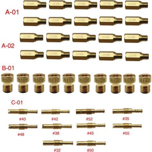 10pcs Set Slow/Pilot Jet Or Main Jet For PWK Keihin OKO CVK Mikuni KOSO Motorcycle Carburetor Vice injectors Nozzle