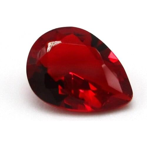 Size 2x3~13x18mm Pear Cut 50pcs/lot Loose Red Color Glass Gems Stone Synthetic Beads For Jewelry