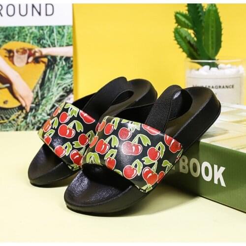 2020 Kids Sandals Summer Non-slip Beach Shoes Open toes Elastic Children Slippers Light Boys Girls Toddler Baby Shoes Size 22-31