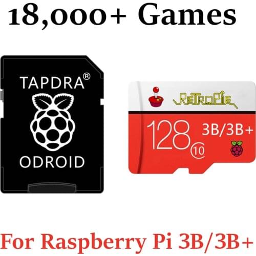 RetroPie SD Card 128GB For Raspberry Pi 3B/3B+ 18000+ Retro Games 30+ Sytems Preloaded Diy Emulation Station ES NES FC PS NEOGEO