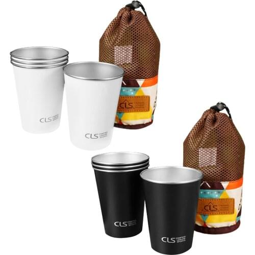 Stainless Steel Cups Tumblers Water & Cold Drink Cups Tea Milk Coffee Cup For Outdoor Camping Mountaineering Hanging