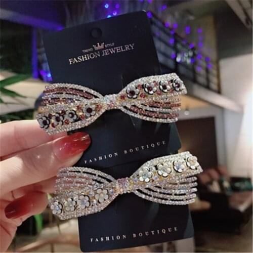 Rhinestone Crystal Big Barrete Hair Clip Hairpin For Women Girl Bow Knot Butterfly Flower Fashion Head Accessories Wholesale