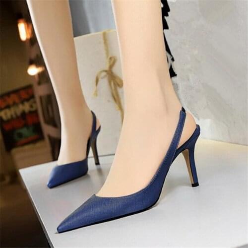 Shoes Woman 2021 Summer Sandals Women 8cm High Heels Pumps Female Sexy Thin Heel Shoes Ladies Pointed Toe Office Shoes