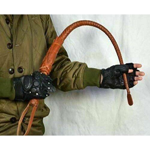 OUTDOORS MILITARY CHINESE ARMY HANDMADE LEATHER HORSE WHIP RIDING CROP HORSEWHIP