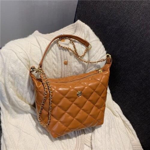 Vintage Diamond Lattice PU Leather Purse Women Shoulder Crossbody Bags 2021 New Fashion Ladies Messenger Bags Totes High Quality