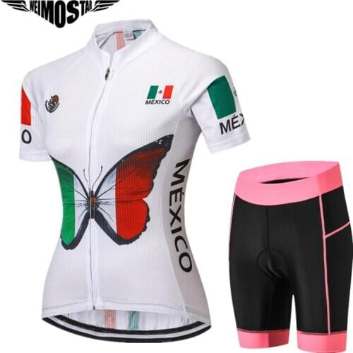 Weimostar 2018 Mexico Women Cycling Jersey Sets Pro Team Racing Short Bicycle Clothing Ropa Ciclismo Quick Dry mtb Bike Jersey