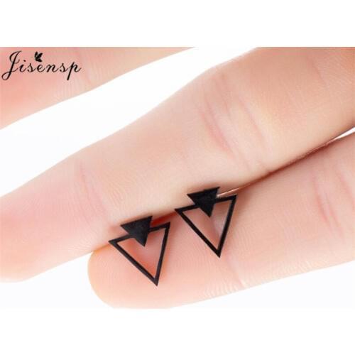 New Fashion Earrings Gothic Triangle Stainless Steel Stud Earrings for Women Girls Minimalist Geometric Earing Jewelry Wholesale