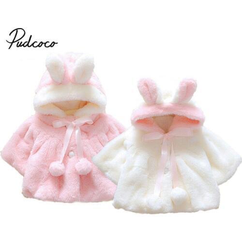 Winter Girls Faux Fur Coat 2019 New Fleece Warm Pageant Party Warm Snowsuit 0-4Yrs Baby Hooded Outerwear Kids Clothes