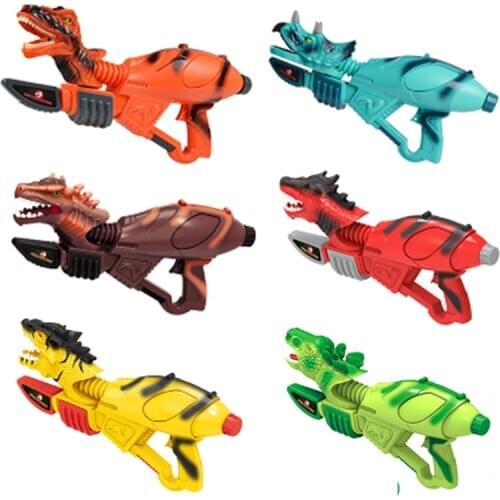 1Pcs Childrens Summer water toy 40cm Pull-out dinosaur shaking water gun long shot Outdoor beach water battle gun toys for kids