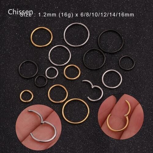 Chissen 1PC Stainless Steel Nose Ring and Ear Bone Tongue Ring Puncture Earrings Cartilage Piercing Stud Body Jewelry for Women