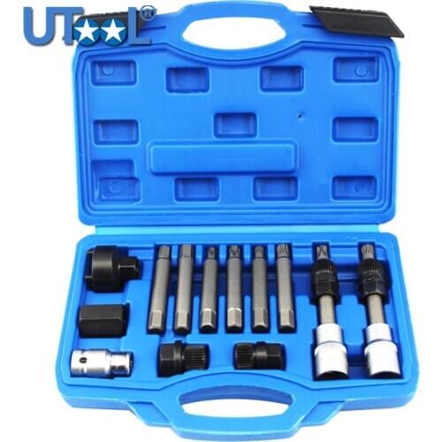 13 Pcs Alternator Freewheel Pulley Removal Engine Auto Tool Set For Mercedes Benz BMW