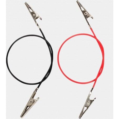 2Pcs Test Wire Interesting Widely Used Copper Bothway Alligators Clip Conductor for Student